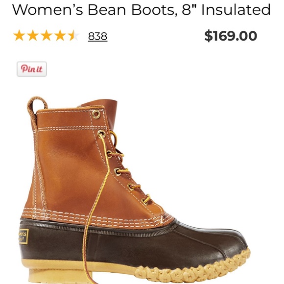 L.L Bean Boots 8” Insulated - Picture 1 of 9